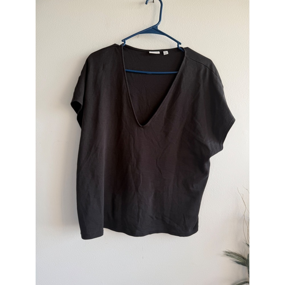 Babaton Black‎ Deep V-Neck Relaxed Fit Short Sleeve T-Shirt Womens Large